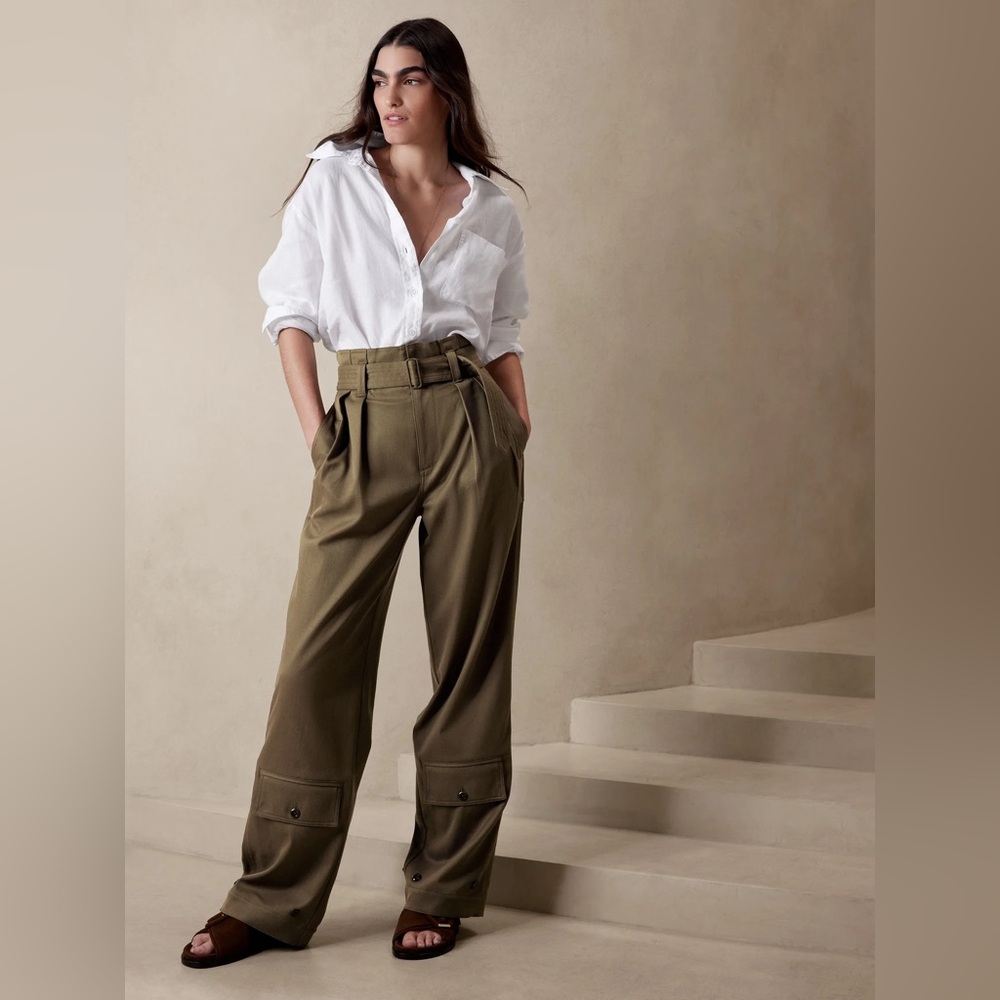 Banana Republic Paola Utility Pant Olive 6L